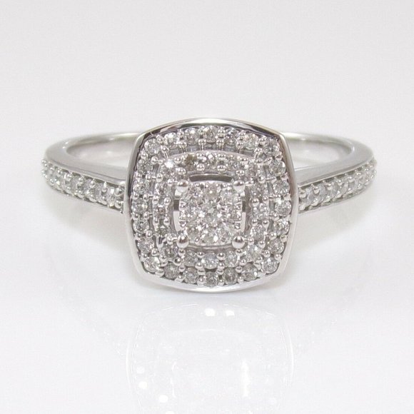 In Love By Brides Jewelry - 14K Gold In Love By Brides Diamond Halo Engagement